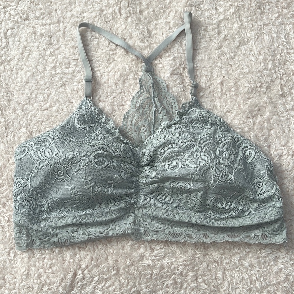 Gray lace bralette